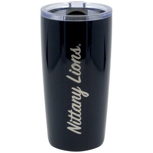 navy tumbler with engraved script Nittany Lions